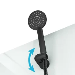 Galedo Cabine de douche intégrale carrée noir, L.80 x l.80 x H.200 cm, portes coulissantes, Julie