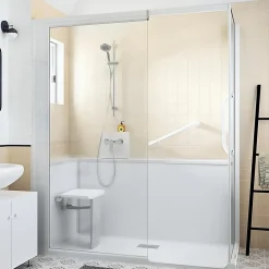Kinedo Cabine de douche Kinemagic Sérénité 160x70 angle basse solo verre transparent avec mitigeur* Cabine De Douche