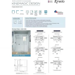 Kinedo Cabine de douche Kinemagic Design 120x80 habillage toute hauteur 1 porte pivotante verre transparent avec mitigeur