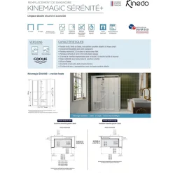 Kinedo Cabine de douche Kinemagic Sérénité Plus 160x80 niche basse porte coulissante transparent thermostatique* Cabine De Douche