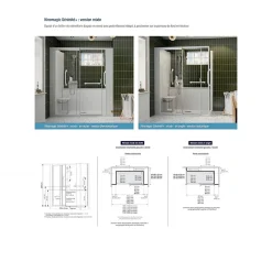Kinedo Cabine de douche Kinemagic Sérénité Plus 160x80 niche basse porte coulissante transparent thermostatique* Cabine De Douche