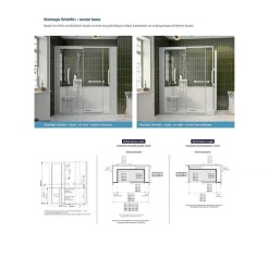 Kinedo Cabine de douche Kinemagic Sérénité Plus 160x80 niche basse porte coulissante transparent thermostatique* Cabine De Douche