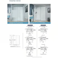 Kinedo Cabine de douche Kinemagic Design 120x70 habillage toute hauteur 1 coulissant verre transparent avec mitigeur