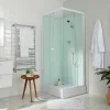 Cabine de douche l.80 x L.80 x H.200 cm – blanche, avec mitigeur et douchette, GoodHome Arkell* Cabine De Douche
