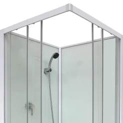 Cabine de douche l.80 x L.80 x H.200 cm – blanche, avec mitigeur et douchette, GoodHome Arkell* Cabine De Douche