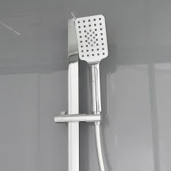GoodHome Cabine de douche l.90 x L.110 x H.220 cm – hydromassante, fond gris profilés chromés, Beloya* Cabine De Douche
