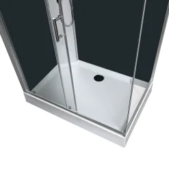 GoodHome Cabine de douche l.80 x L.120 x H.225 cm – hydromassante, grise, profilés chromés, montage rapide, Onega* Cabine De Douche