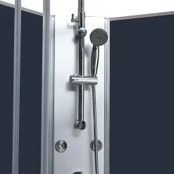 GoodHome Cabine de douche l.80 x L.120 x H.225 cm – hydromassante, grise, profilés chromés, montage rapide, Onega* Cabine De Douche