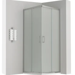 Saniverre Cabine de douche LANA portes coulissantes H.180 cm verre 6 mm opaque 80 x 100 cm -