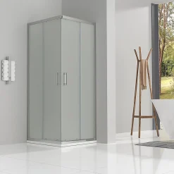 Saniverre Cabine de douche LANA portes coulissantes H.180 cm verre 6 mm opaque 80 x 100 cm -