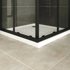 Saniverre Cabine de douche LANABLACK H.180 cm portes coulissantes verre 6 mm transparent 90 x 90 cm -* Cabine De Douche