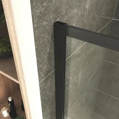Saniverre Cabine de douche LANABLACK H.180 cm portes coulissantes verre 6 mm transparent 90 x 90 cm -* Cabine De Douche