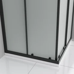 Saniverre Cabine de douche LANABLACK H.185 cm portes coulissantes verre 6 mm opaque 80 x 80 cm -