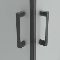 Saniverre Cabine de douche LANABLACK H.185 cm portes coulissantes verre 6 mm opaque 80 x 80 cm -