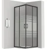 Saniverre Cabine de douche LANABLACK H.180 cm portes coulissantes verre 6 mm semi-opaque 80 x 80 cm -* Cabine De Douche