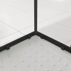 Saniverre Cabine de douche LANABLACK H.180 cm portes coulissantes verre 6 mm semi-opaque 80 x 80 cm -* Cabine De Douche