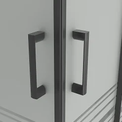 Saniverre Cabine de douche LANABLACK H.180 cm portes coulissantes verre 6 mm semi-opaque 80 x 80 cm -* Cabine De Douche