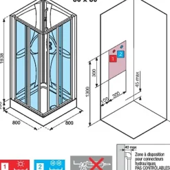 Novellini Cabine de douche Média 2.0 - Carrée accès d'angle - Portes coulissantes* Cabine De Douche