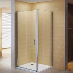 Saniverre Cabine de douche NIKY H.195 cm porte pivotante verre 8 mm transparent 90 x 90 cm -