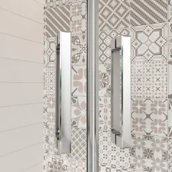 AICA Sanitaire Cabine de Douche Quart de Cercle 90x90x195 cm -Portes Pivotantes 180 degrés-Verre Sécurisé 6 mm* Cabine De Douche