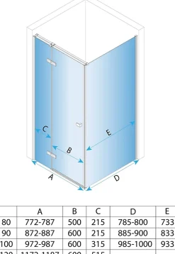 Rea Cabine De Douche Atlas Chrome 90X90 Left* Paroi De Douche