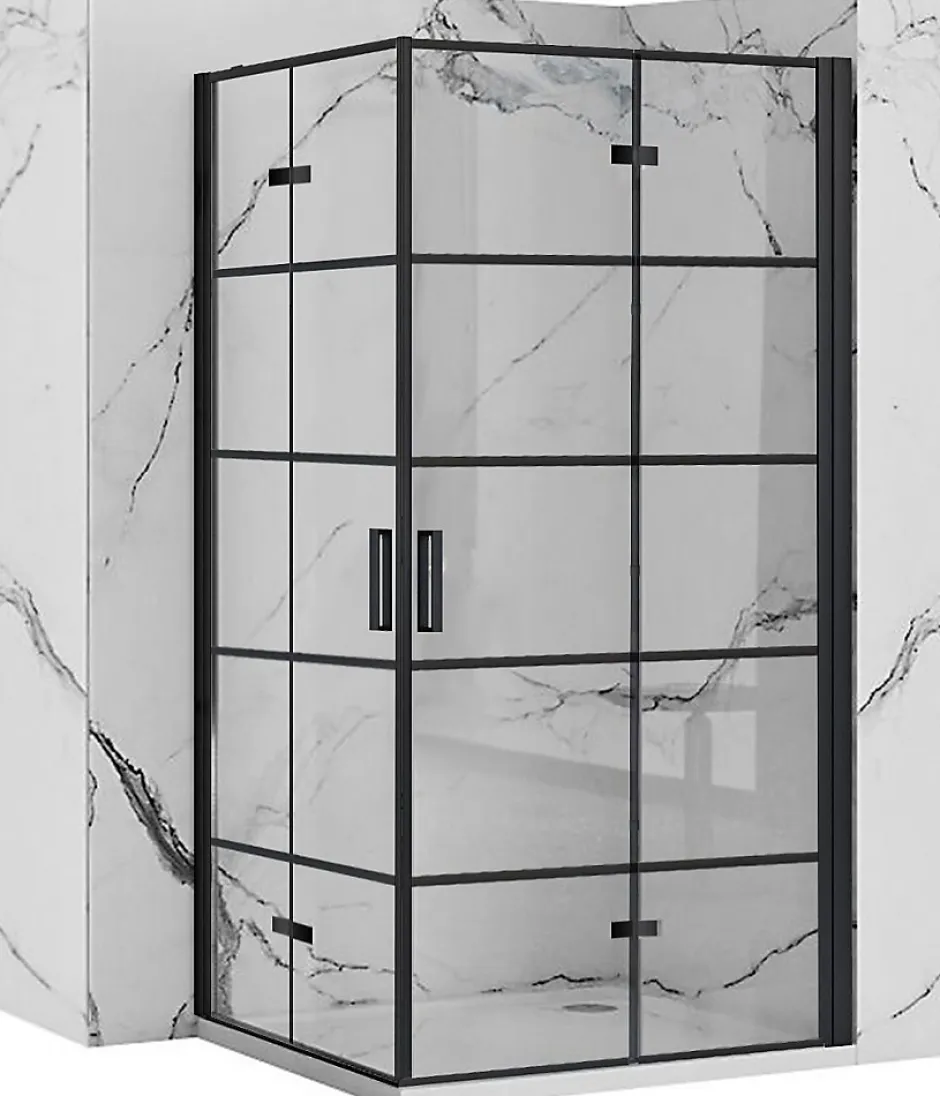 Rea Cabine de douche Molier Double Black 80x80* Paroi De Douche