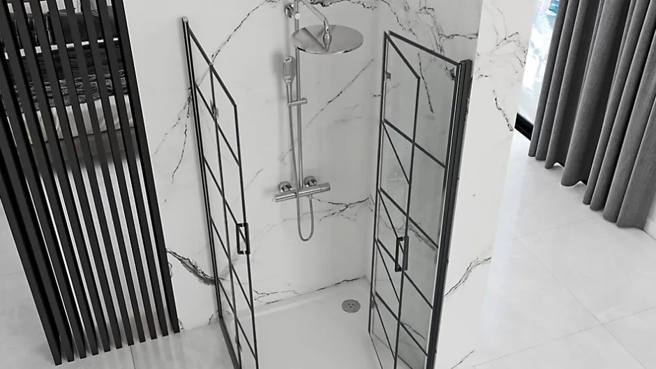 Rea Cabine de douche Molier Double Black 80x80* Paroi De Douche
