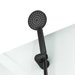 Aurlane Cabine de douche rectangulaire 110x80x197 cm - Porte coulissante - Fonds Blancs & Profilés Noir Mat* Cabine De Douche