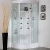 Kiamami Valentina Cabine De Douche 90X90 Avec Hydromassage Et Bain De Vapeur Semi-Circulaire - Vesuvio