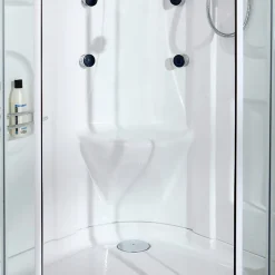 Kiamami Valentina Cabine De Douche 90X90 Avec Hydromassage Et Bain De Vapeur Semi-Circulaire - Vesuvio
