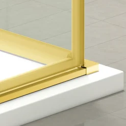 Balneo Cabine de douche 80x100 cm coulissante en 6mm verre trempé anticalcaire, profils dorés