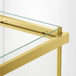 Balneo Cabine de douche 80x100 cm coulissante en 6mm verre trempé anticalcaire, profils dorés