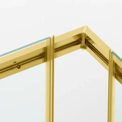 Balneo Cabine de douche 80x100 cm coulissante en 6mm verre trempé anticalcaire, profils dorés