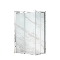 Balneo Cabine de douche 80x100 cm coulissante en 6mm verre trempé anticalcaire, profils chromés* Cabine De Douche
