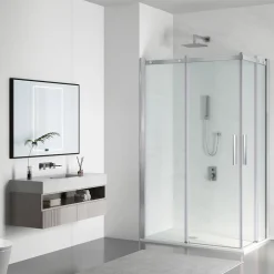 Balneo Cabine de douche 80x100 cm coulissante en 6mm verre trempé anticalcaire, profils chromés* Cabine De Douche