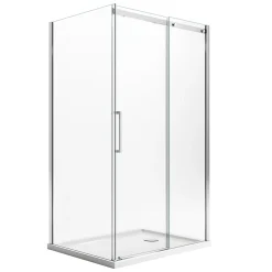 Idralite Cabine de douche 90x120CM H200 Verre Transparent 8mm Droite avec Easy-Clean mod. Prime Duo 1 Porte