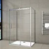 AICA Sanitaire Cabine de douche 120x80x195 cm - verre 8 mm anticalcaire - porte coulissante - sans receveur* Cabine De Douche
