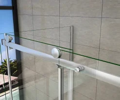 AICA Sanitaire Cabine de douche 120x80x195 cm - verre 8 mm anticalcaire - porte coulissante - sans receveur* Cabine De Douche