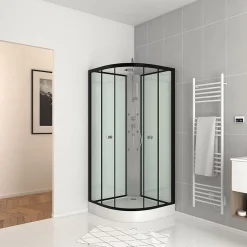 Aurlane Cabine de douche 85x85x225cm 1/4 de cercle - ZEENY