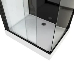 Aurlane Cabine de douche 110x80x215cm - Verre Trempé - Mitigeur Chrome - DUALITY 3 RECTANGLE* Cabine De Douche