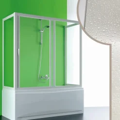 Forte Cabine douche 3 côtés Pare-Baignoire 80x170x80 CM en acrylique mod. Plutone avec ouverture laterale* Pare-Baignoire