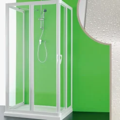 Forte Cabine douche 3 côtés 80x100x80 CM en acrylique mod. Venere avec ouverture centrale