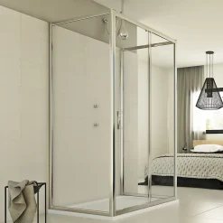 Idralite Cabine douche 3 côtés 80x150x80 CM H198 Transparent mod. Young Trio 1 Porte