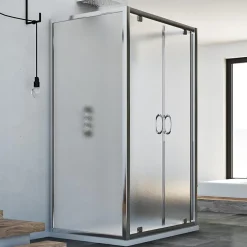 Idralite Cabine Douche avec 3 côtés 90x100x90 CM H185 granité modèle Sintesi Trio 2 Portillons* Cabine De Douche
