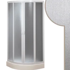 Forte Cabine douche demi-circulaire 90x90 CM en acrylique mod. Smart avec ouverture culissante* Cabine De Douche