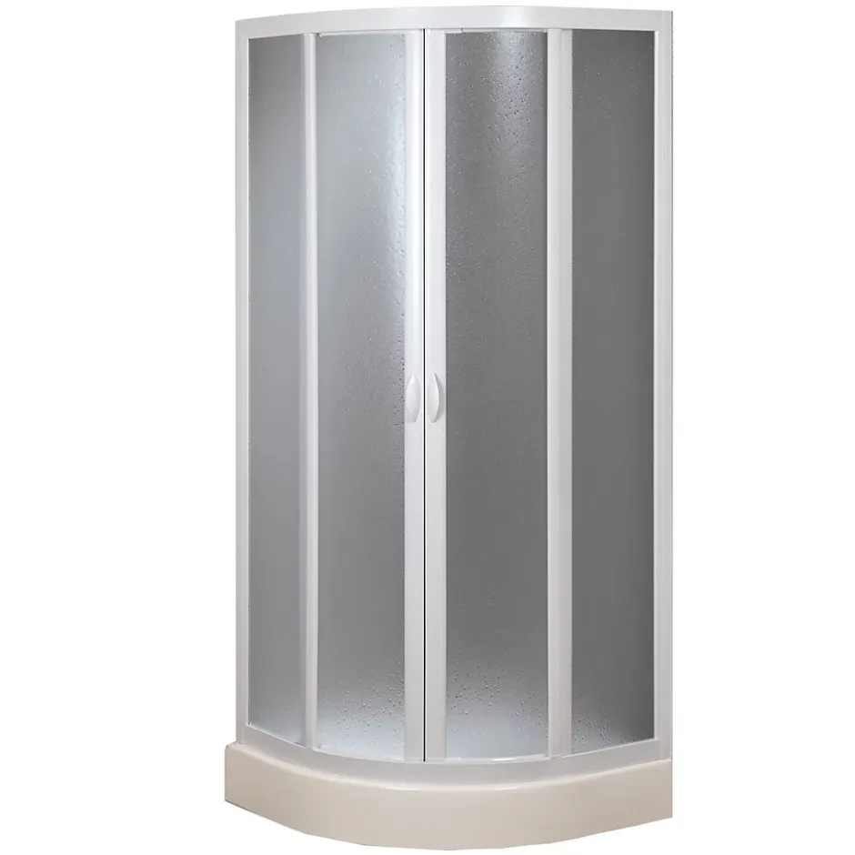Forte Cabine douche demi-circulaire 80x80 CM en acrylique mod. Marte avec ouverture culissante