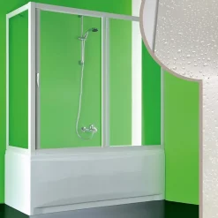Forte Cabine douche Pare-Baignoire 70x180 CM en acrylique mod. Plutone avec ouverture centrale