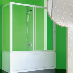 Forte Cabine douche Pare-Baignoire 70x160 CM en acrylique mod. Plutone avec ouverture laterale