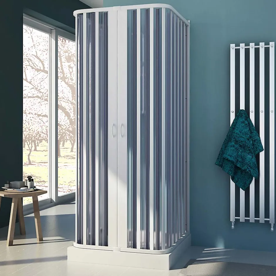 Forte Cabine douche trois côté 80x80x80 CM H185 en Plastique pvc modèle Nova* Cabine De Douche