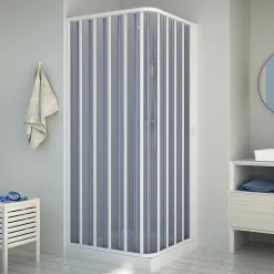Forte Cabine douche 80x80CM H185 en Plastique pvc modèle Energy avec l'ouverture latérale* Cabine De Douche